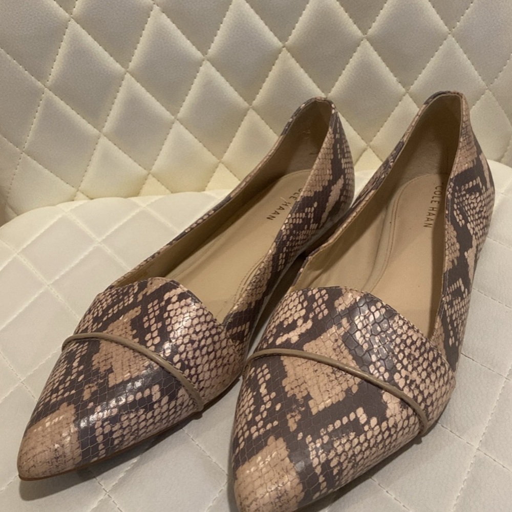 Cole Haan Brown Snakeskin Loafers Flats